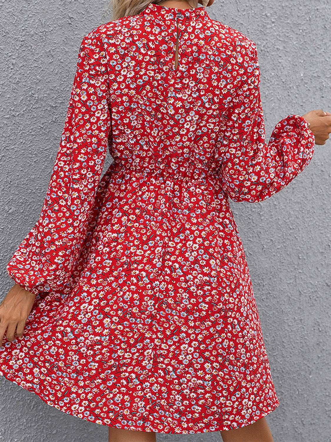 Ivy Lane Floral Mock Neck Long Sleeve Dress Trendsi 74d66d32103a41f4bb0d2ef524ef83d3-Max