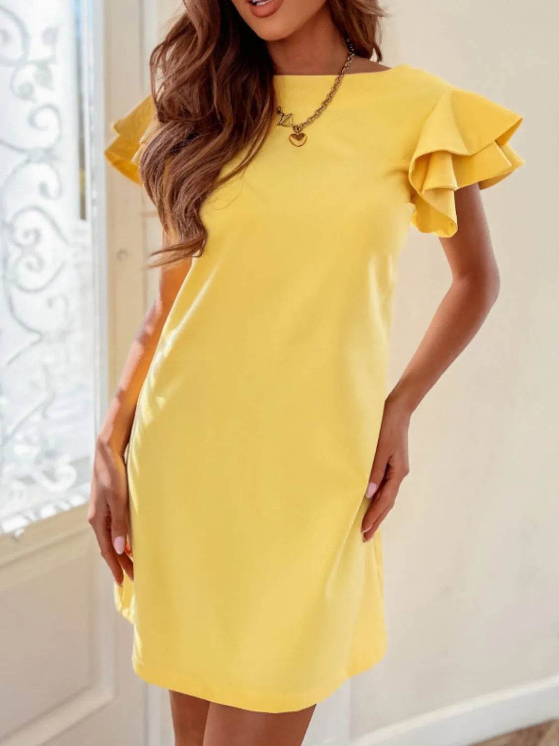 Ruffled Layered Short Sleeve Mini Dress Trendsi 74e2ed3b-ac26-4336-8aca-2193de8a1ecf-Max-Origin