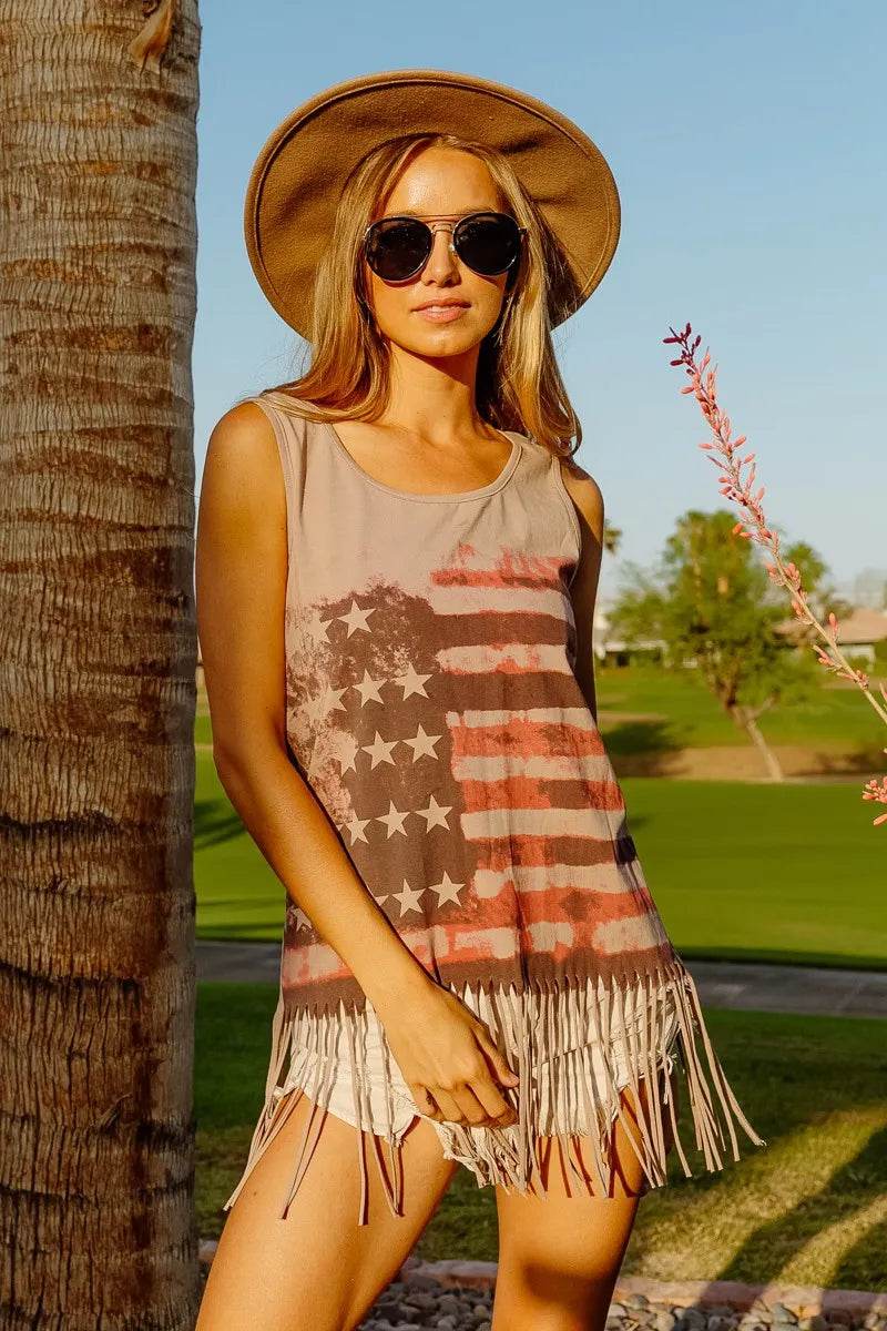 BiBi American Flag Print Knit Sleeveless Top Trendsi 74fbbd55bd3549289909083c666db8e7-Max-Origin