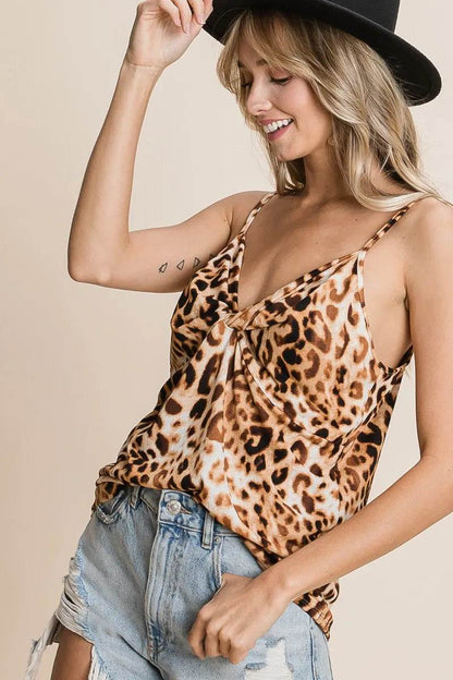 BiBi Leopard Printed Gauze Knit Twist Front Detailed Cami Trendsi 751954fc53904d09b005a5c10798803a-Max-Origin