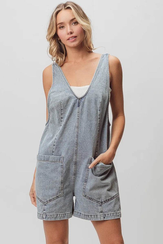 BiBi Patch Vintage Washed Denim Shortall LT DENIM Trendsi 753111a2e7994606892b4edd0025ff20-Max-Origin