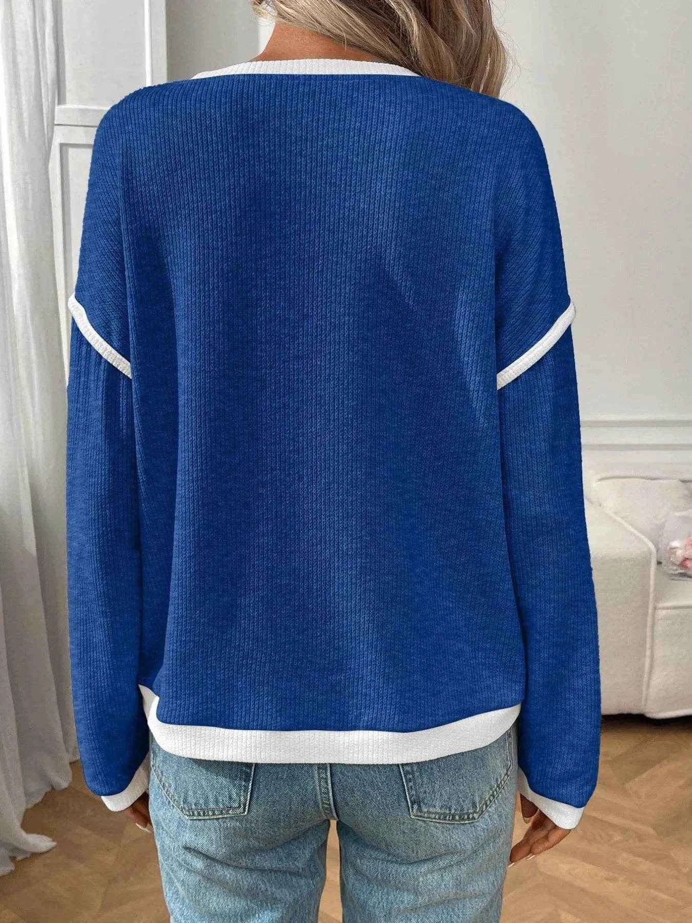 Ribbed Contrast Trim Long Sleeve Top Trendsi 75c85693-52d8-4b48-a3fe-ae24f7f696b2-Max-Origin
