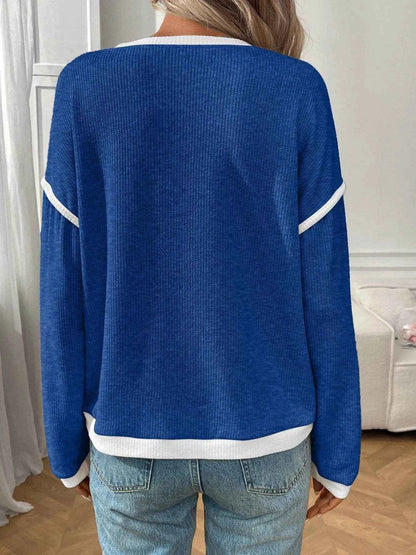 Ribbed Contrast Trim Long Sleeve Top Trendsi 75c85693-52d8-4b48-a3fe-ae24f7f696b2-Max-Origin