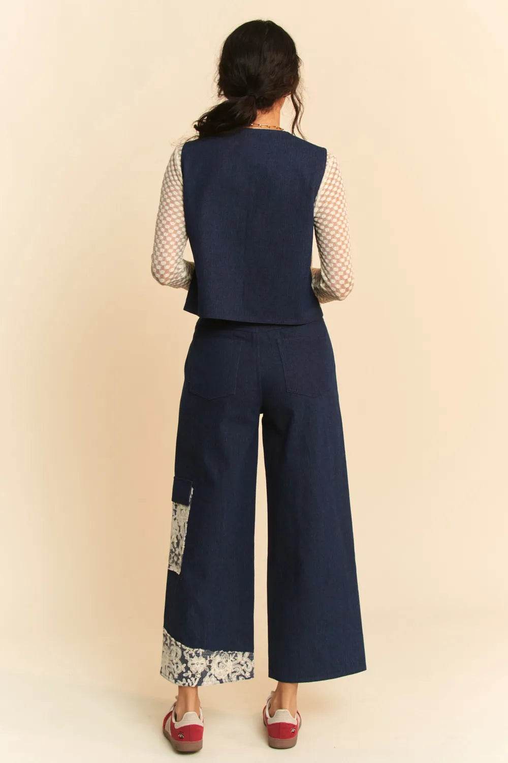 Davi & Dani Lace Applique Wide Leg Jeans Trendsi 761d07ec-245b-4a0e-afb0-a4d16b62fd15-Max
