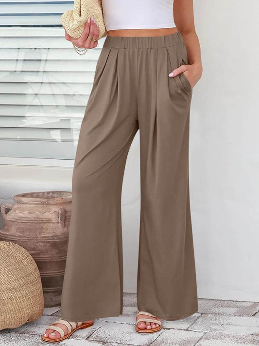 Elastic Waist Wide Leg Pants Trendsi 76683904-80f7-42d5-8dd9-0f15e4451166-Max
