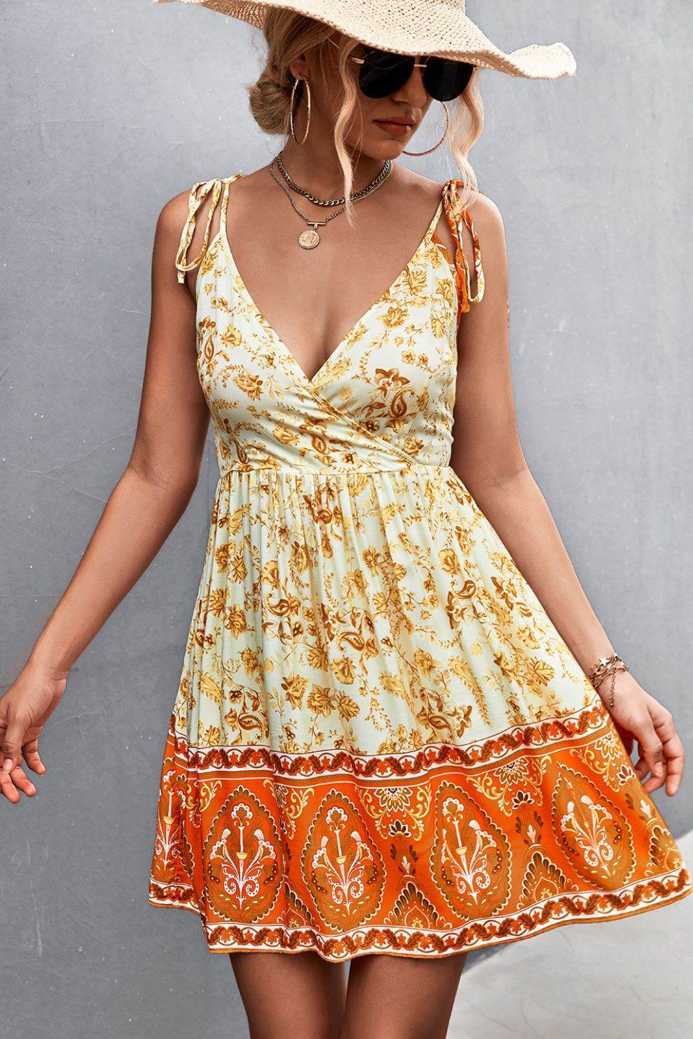 Bohemian Tie Shoulder Surplice Backless Dress Light Yellow Trendsi 7678e14b4df84e8c832321454c4a0b35-Max