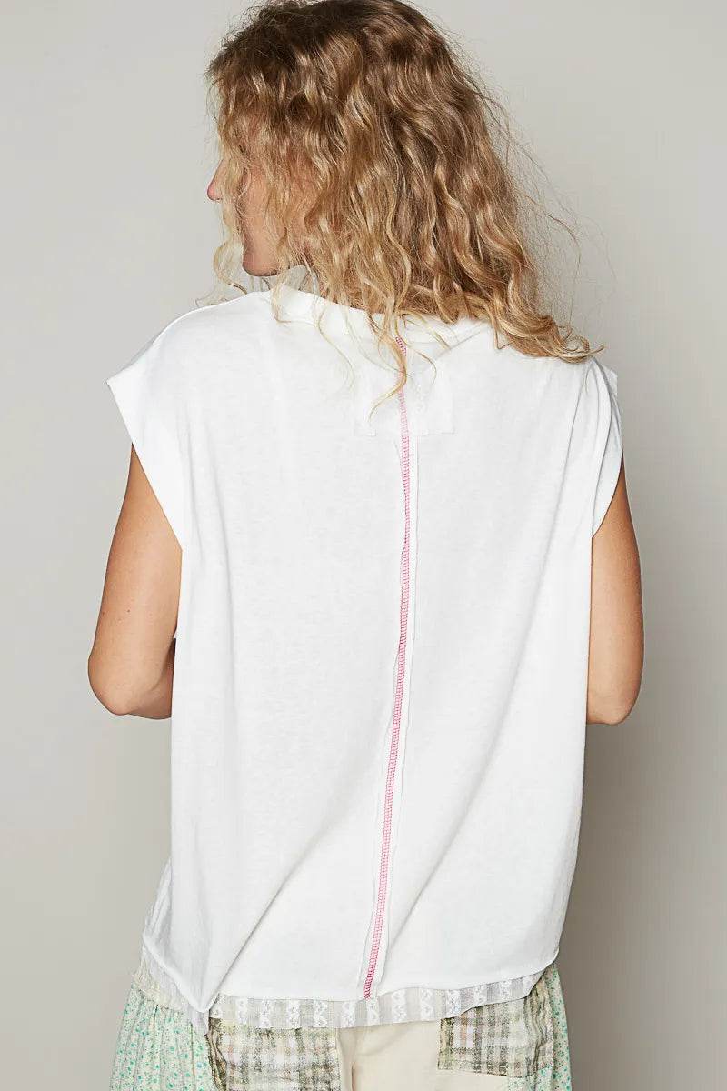 POL Star Patch Studded Sleeveless T-Shirt with Lace Hem Trendsi 767aac3d-78b8-457e-a600-219159725f25-Max-Origin