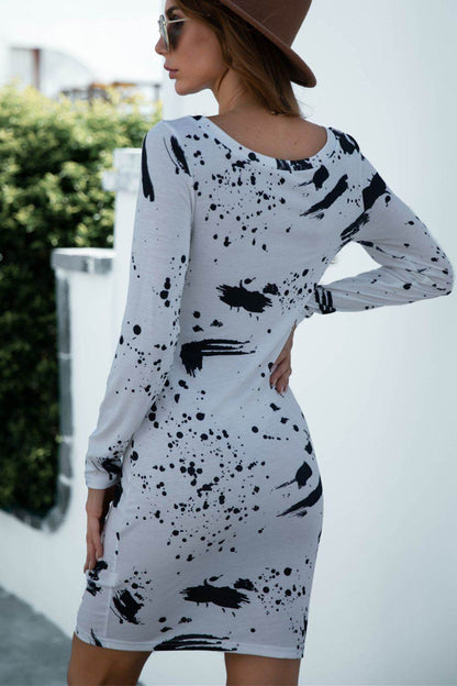 Printed Boat Neck Long Sleeve Dress Trendsi 768d1d5bc6d84ae697fbcb946f5c990a-Max