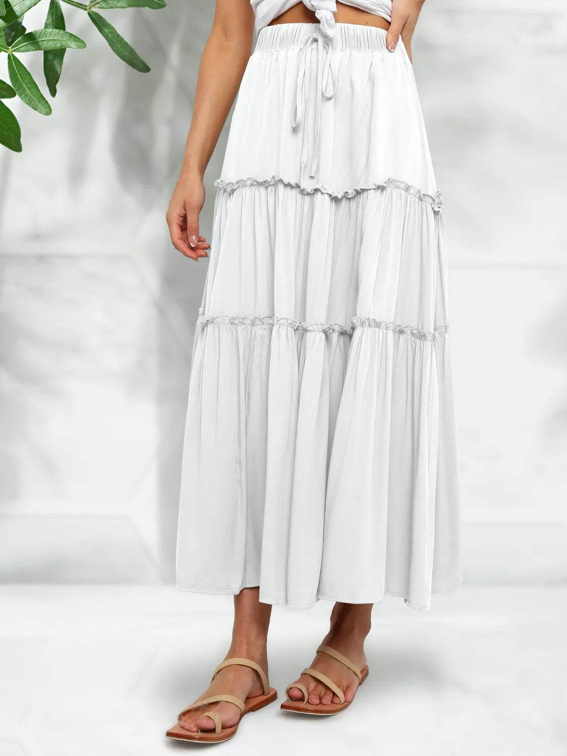 Frill Tiered Midi Skirt White Trendsi 76b021d1-1e8f-4adb-964c-e38a338f313a-Max-Origin