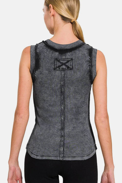 Zenana Washed Ribbed Round Neck Slim Tank Trendsi 76d1f068-5aa9-438a-804f-efadea54aef6-Max
