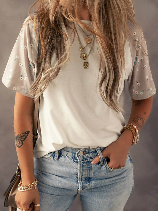 Floral Print Color Block Raglan Sleeve T Shirt Beige Trendsi 770e610dabc44c32a6645d7fc1bf033c-Max-Origin