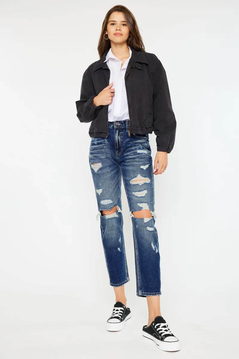 Kancan High Rise Distressed Mom Fit Jeans DARK Trendsi 77190c74fa1f4b5289dac1a420ec3715-Max-Origin