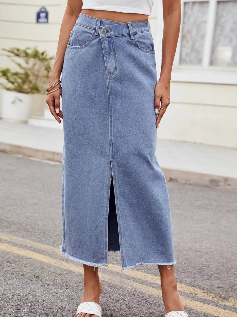 Slit Asymmetrical Waist Denim Skirt Light Trendsi 771ee392-569c-43a0-9991-c8e7f20cc410-Max