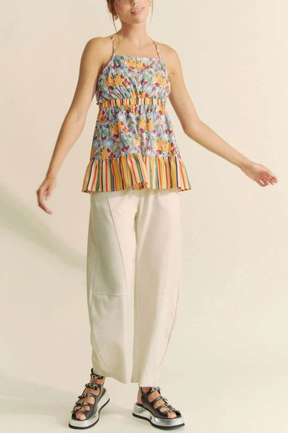 Davi & Dani Floral Smocked Sleeveless Ruffle Back Tie Top Trendsi 772cac4d7ebf499585c486731b41ccfa-Max-Origin