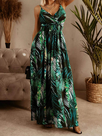 Smocked Printed Surplice Maxi Cami Dress Trendsi 77536773-3a83-4693-bd4c-5d4d8e31baf2-Max-Origin