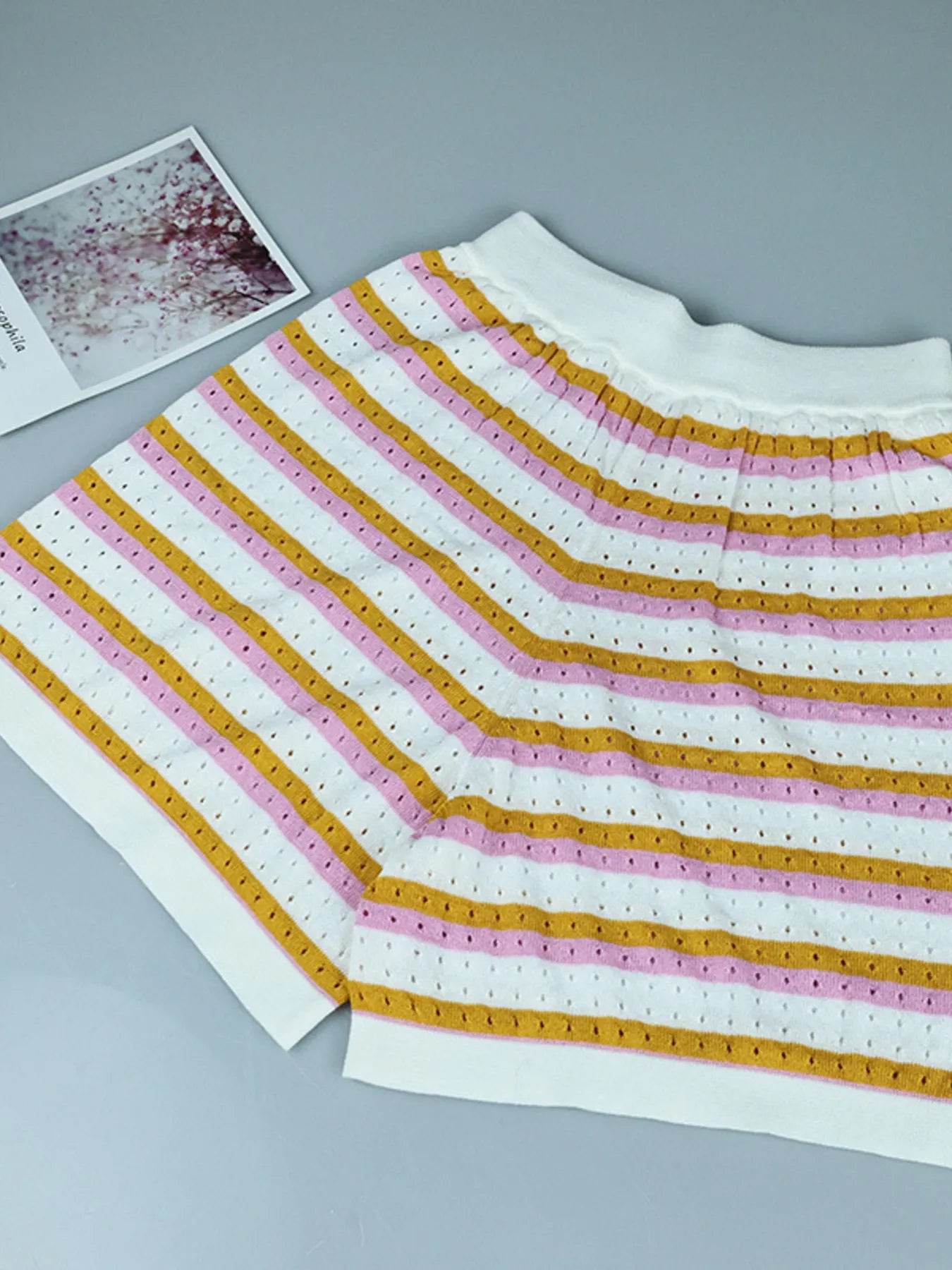 Striped Eyelet Button Up Shirt and Shorts Set Trendsi 7762260f28be457dac1fa441fcb39108-Max-Origin