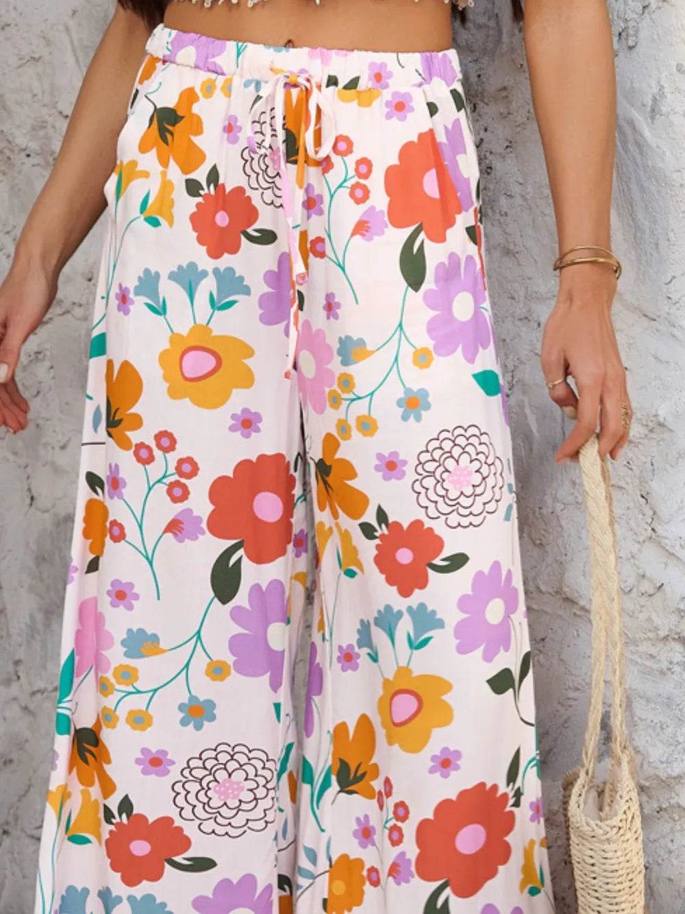 Devine Drawstring Printed Wide Leg Pants Trendsi 779f218c-5ab2-4874-8d08-28fb95bc3937-Max