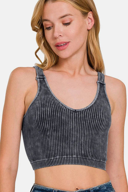 Zenana Washed Ribbed Cropped V-Neck Tank Trendsi 77eb30fe-3b06-46de-9f62-f9874b04cdb7-Max