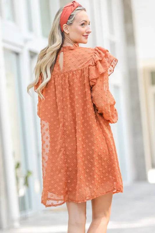 And The Why Lovely Ruffle Shoulder with Textured Woven Dress Trendsi 780a91b15fe4450b9d1af428707d8261-Max-Origin
