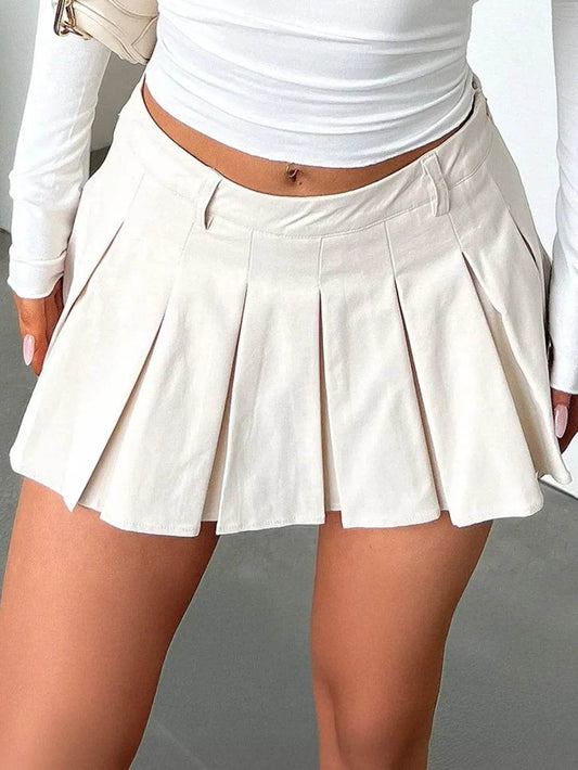 Devine Pleated Mini Skirt Cream Trendsi 783f6c9c-a251-4df6-bf24-5ac282346631-Max