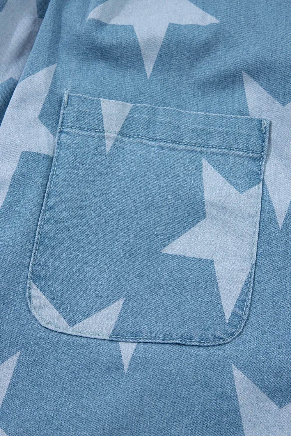 Star Print Square Neck Denim Overalls Trendsi 788198c3-cfb8-47fa-8f24-72f7a513c3da-Max