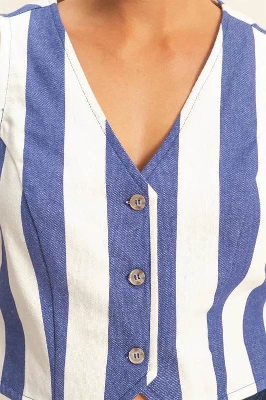 HYFVE Woven Striped V-Neck Button Down Vest Trendsi 78a387f8bfe948eb98241bdc66109a5e-Max-Origin