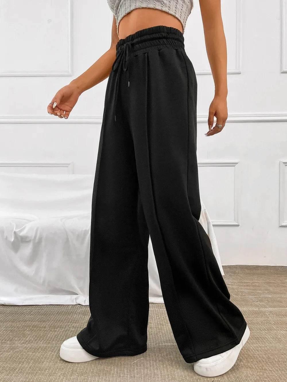 Honey Drawstring Elastic Waist Wide Leg Pants Trendsi 78ac37a6-2618-4366-a0b1-fd2072680f0e-Max