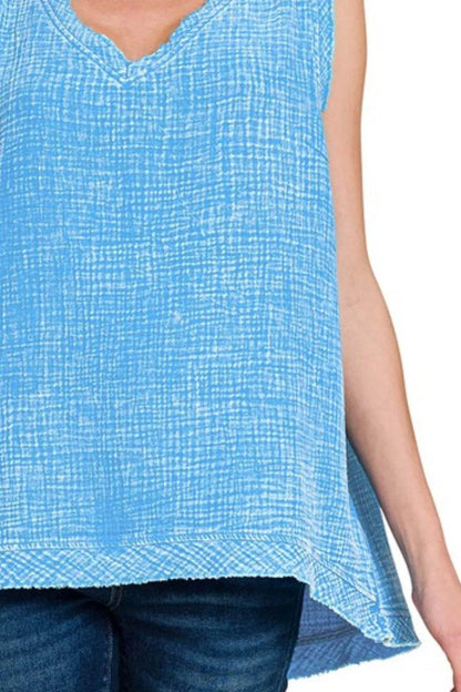 Zenana Double Gauze Raw Edge Acid Washed Tank Trendsi 78ac5dce-b7be-4528-a3a9-b2830d1bdf50-Max-Origin