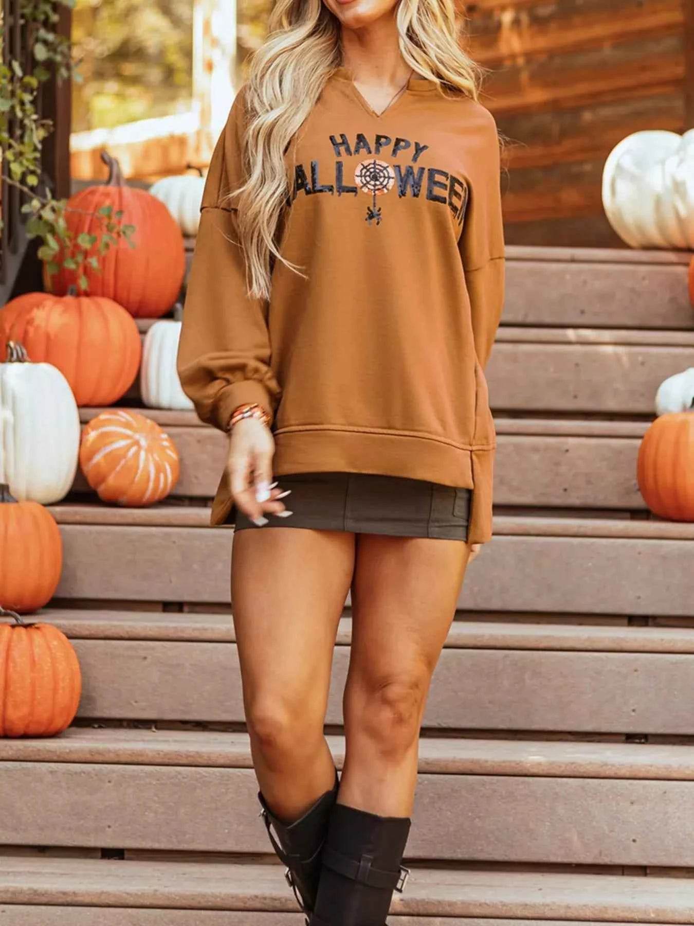 Happy Halloween Graphic Notched Long Sleeve Loose Top Trendsi 78bdd7da-ae2a-41a5-91a3-a06b33adcefc-Max-Origin