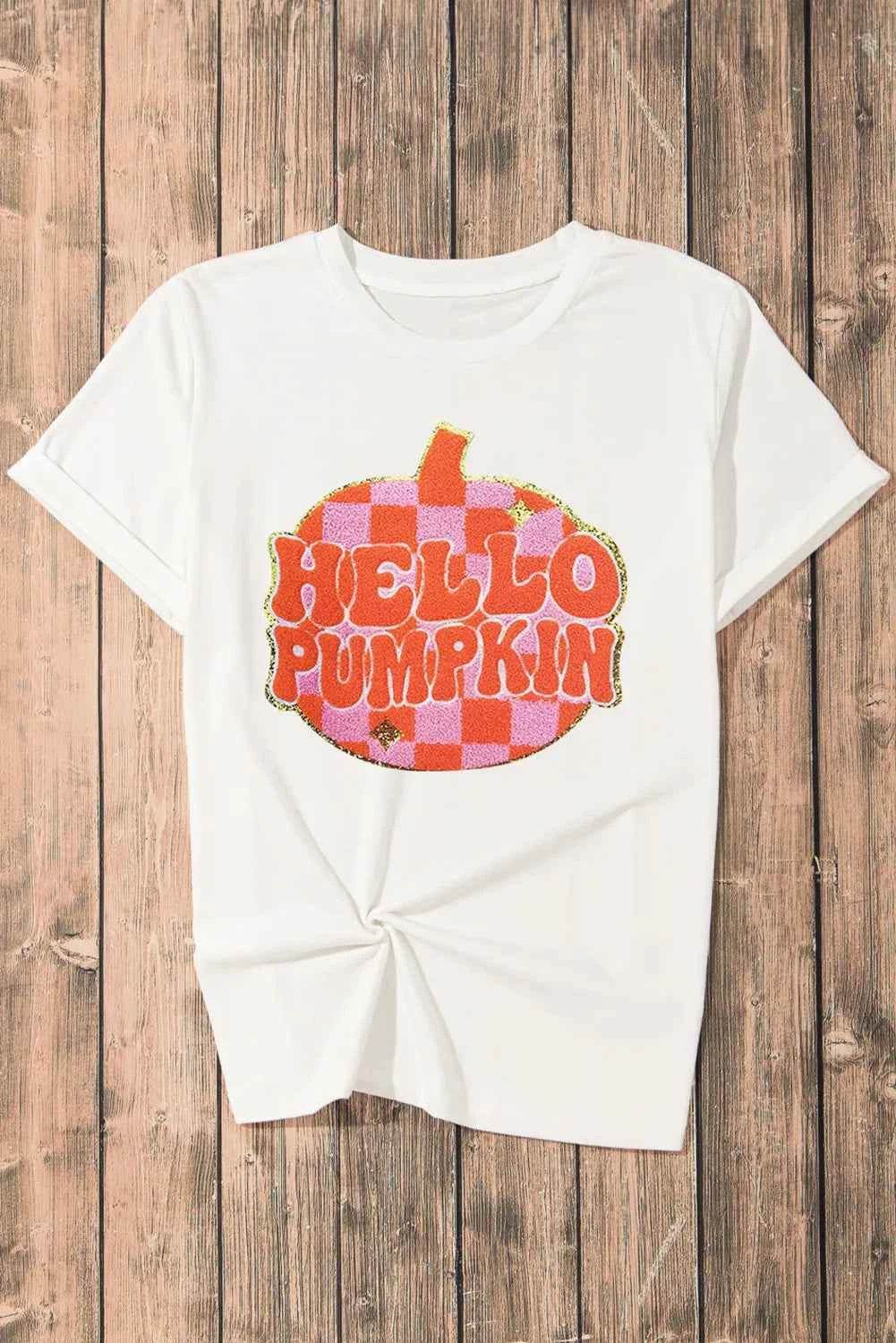 Pumpkin Round Neck Short Sleeve T-Shirt Trendsi 792aaa09-5c36-4ef1-b69f-956416e2e1ef-Max