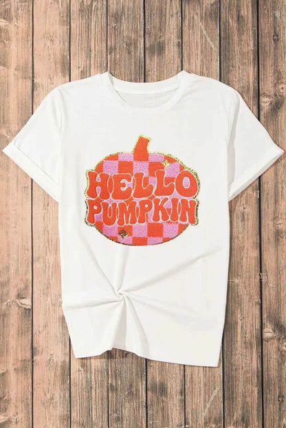 Pumpkin Round Neck Short Sleeve T-Shirt Trendsi 792aaa09-5c36-4ef1-b69f-956416e2e1ef-Max