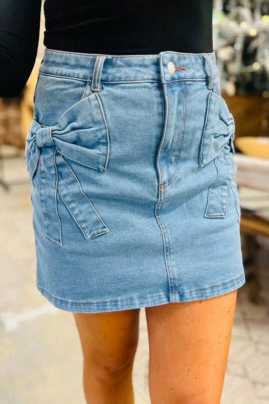 Acid Wash Bowknot Details High Waist Denim Skirt Medium Trendsi 7935fb1b-b5f4-4805-bda9-7014f8aa7a88-Max-Origin