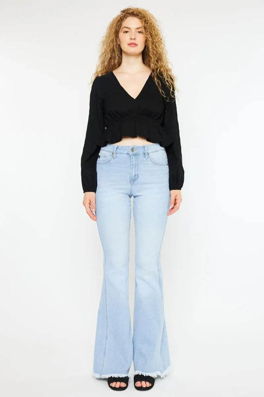 Kancan High Rise Curvy Flare Jeans LIGHT Trendsi 7943e9b1e7fd414586eb99d667aab288-Max-Origin