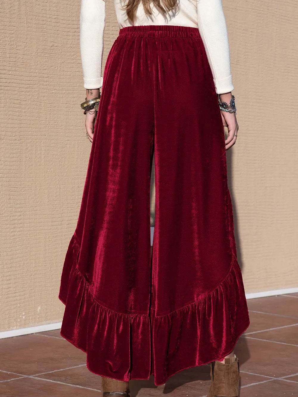 Slit Ruffled Wide Leg Pants Trendsi 794eeaca-37f4-49a6-a8f7-7c920d9f237d-Max