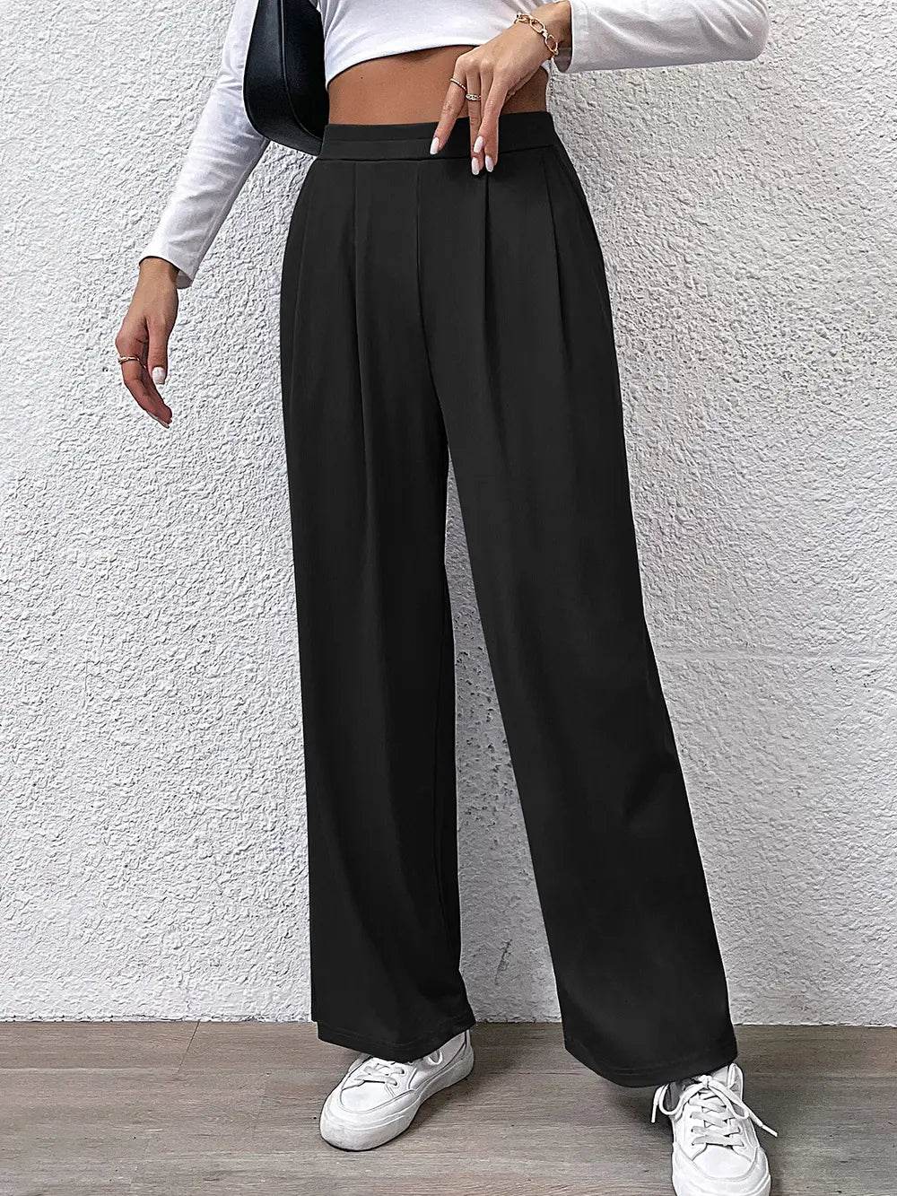 Perfee High Waist Straight Pants Trendsi 7995d3de04c34c3681798e18788b0112-Max