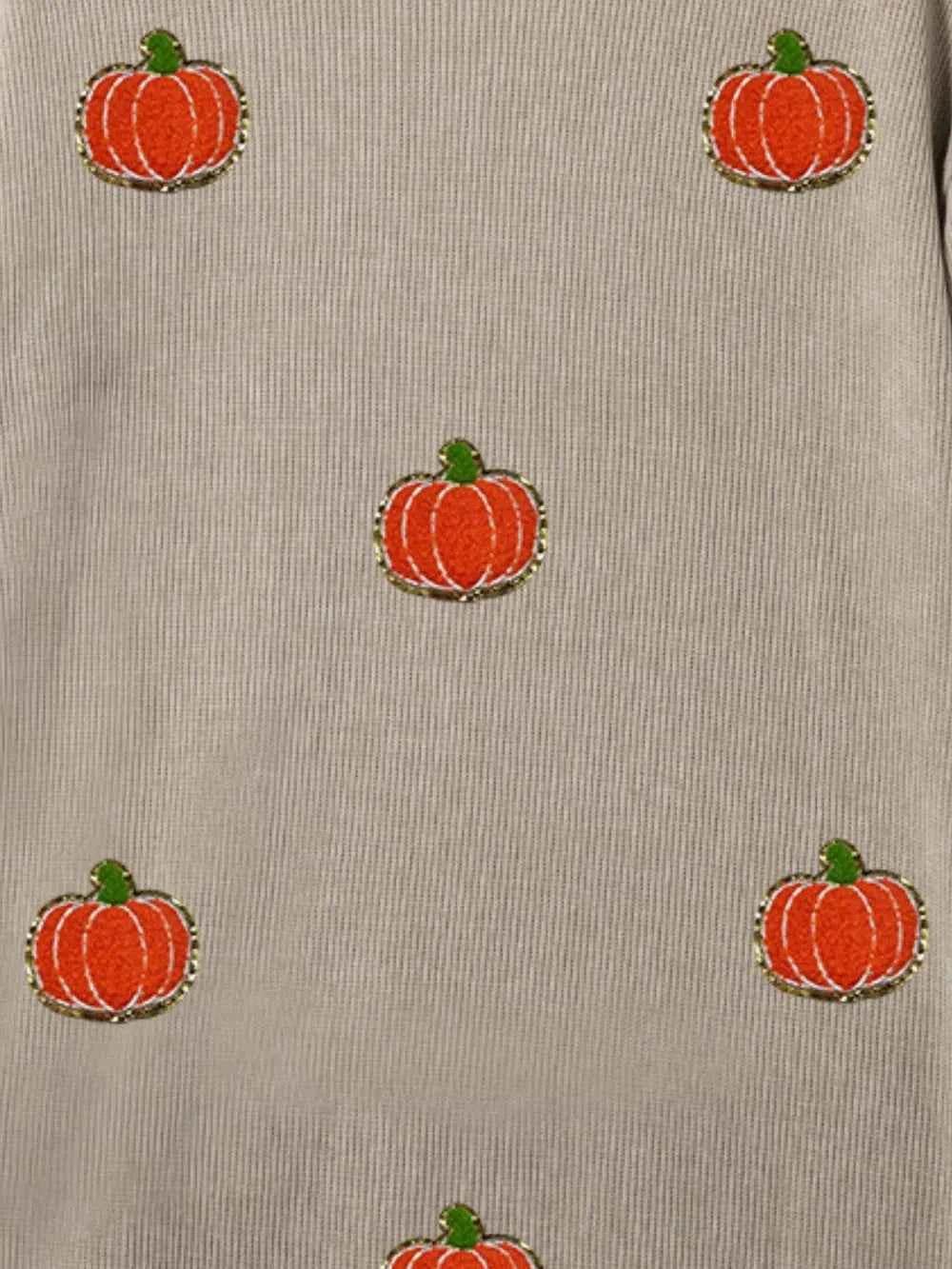 Pumpkin Round Neck Long Sleeve Sweatshirt Trendsi 79fbd85d-560b-484e-b50b-5c967ad43210-Max
