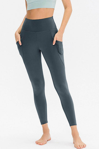 Slim Fit Long Active Leggings with Pockets Dark Gray Trendsi 7a173d8c1b284b088c7e010dd95f6025-Max