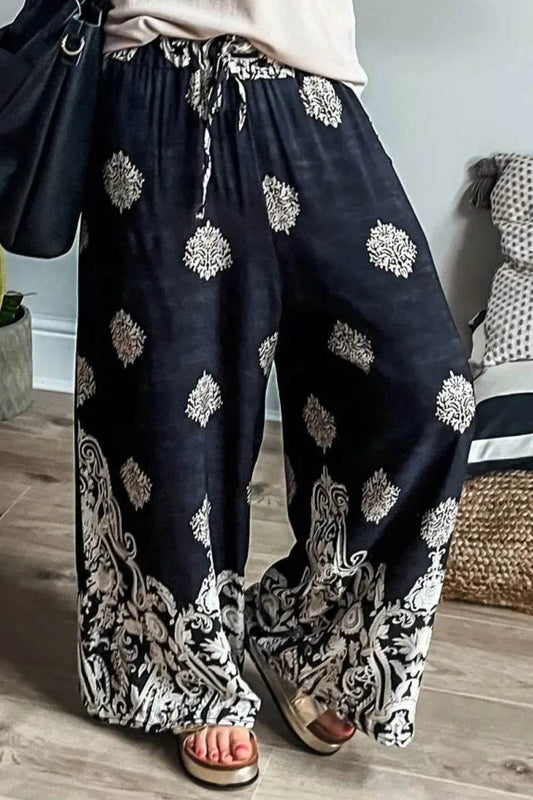 Printed Wide Leg Pants Black Trendsi 7a45d66b-9aa3-4279-9faf-434a7d70adbf-Max