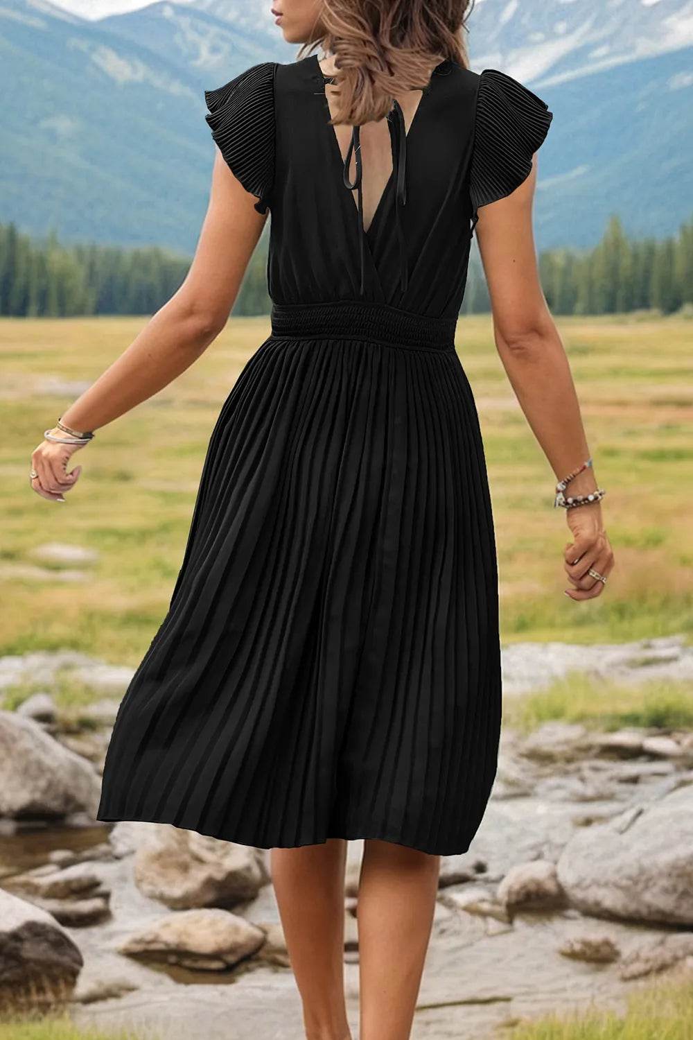 Perfee Tied Smocked Waist Flutter Sleeve Dress Trendsi 7aacac7c-c769-4f85-bbe1-146286b675e0-Max