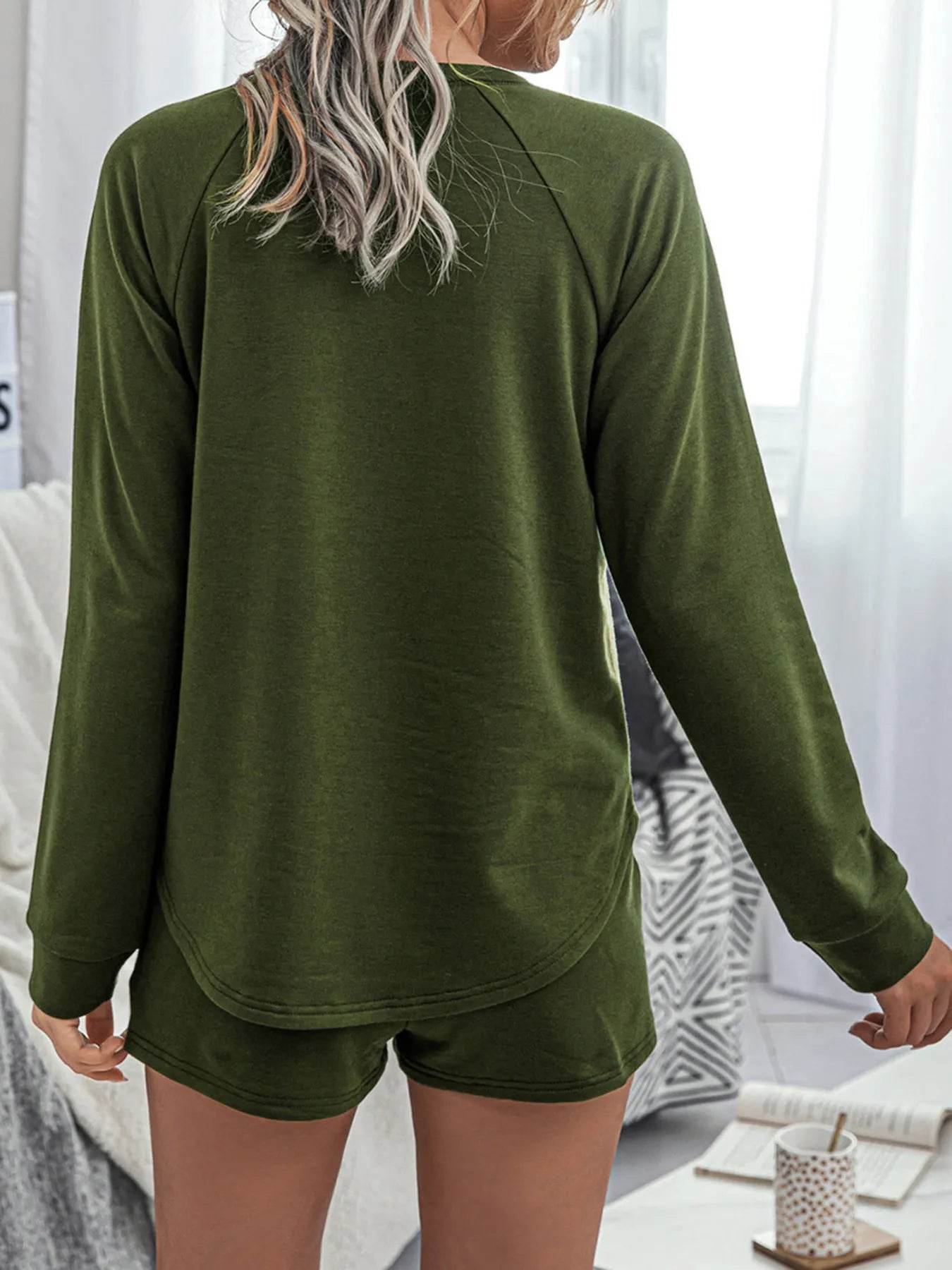 Round Neck Raglan Sleeve Top and Shorts Lounge Set Trendsi 7ac96fa18be8459a89f7348a4ee40c19-Max-Origin