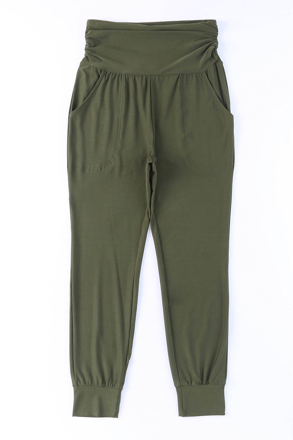 High-Rise Wide Waistband Joggers Army Green Trendsi 7acfe2d987674b309116257ed9de8698-Max