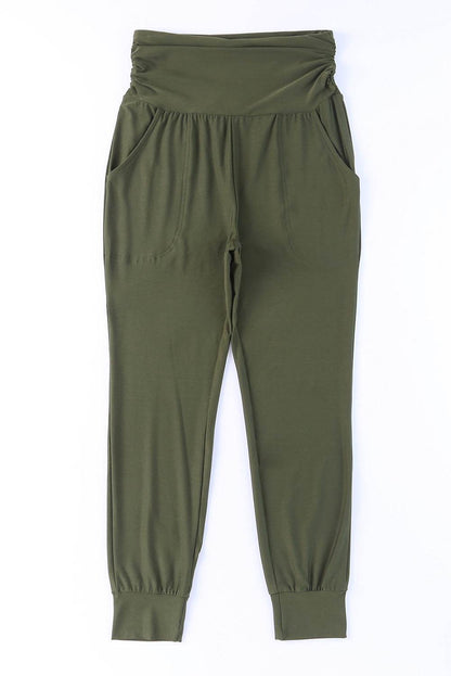 High-Rise Wide Waistband Joggers Army Green Trendsi 7acfe2d987674b309116257ed9de8698-Max