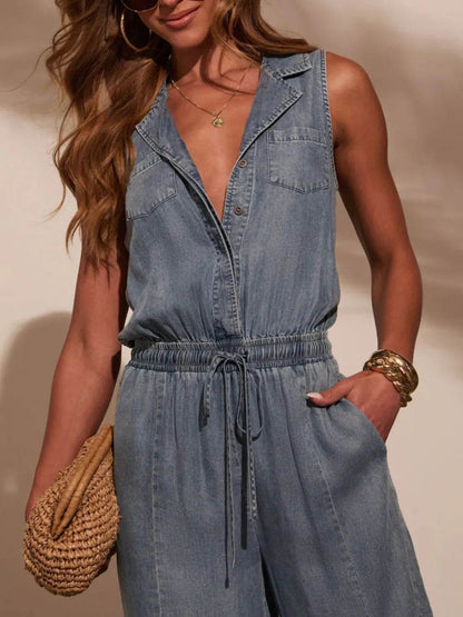 Sleeveless Drawstring Waist Washed Denim Jumpsuit Trendsi 7b18ffaa-48a7-4c9d-8dcb-93a4f33acee7-Max-Origin