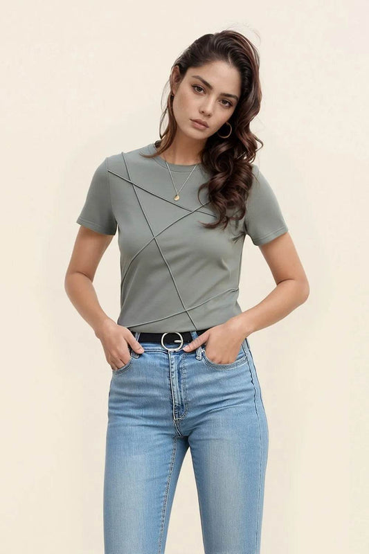 Solid Color Round Neck T Shirt Gray Trendsi 7b2c2eb0-36eb-4aec-b3dd-7e8cb149256d-Max-Origin