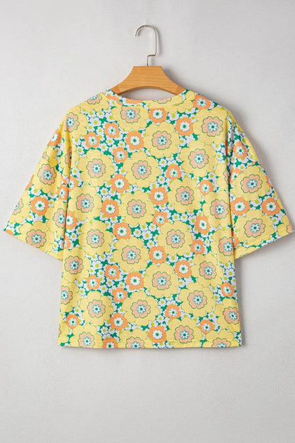 Floral Print Round Neck Oversized T-Shirt Trendsi 7b3e47f4-1294-4acb-873b-0448eee1613f-Max-Origin