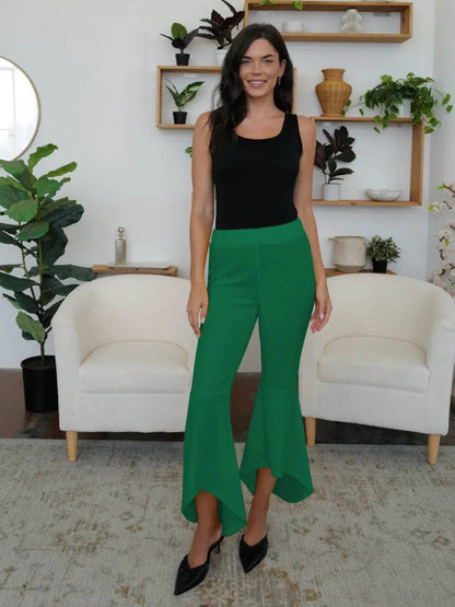 FAM-FAM High-Low Bootcut Pants Green Trendsi 7b514a25-fb9c-453a-9356-4e2997c6d239-Max