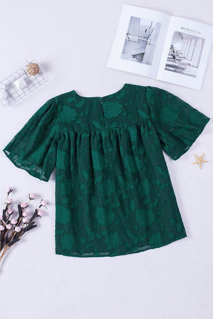 Round Neck Puff Sleeve Blouse Trendsi 7b87de81f37e4c79a603ea8a3ba1c4dc-Max