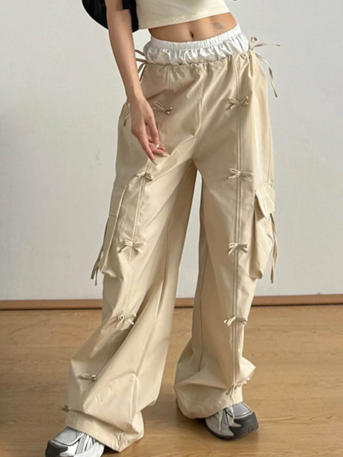 Cargo Wide Leg Pants with Bow Tie Details Trendsi 7b8f6faf-82b2-42dd-bf11-c70ea5b5376e-Max-Origin