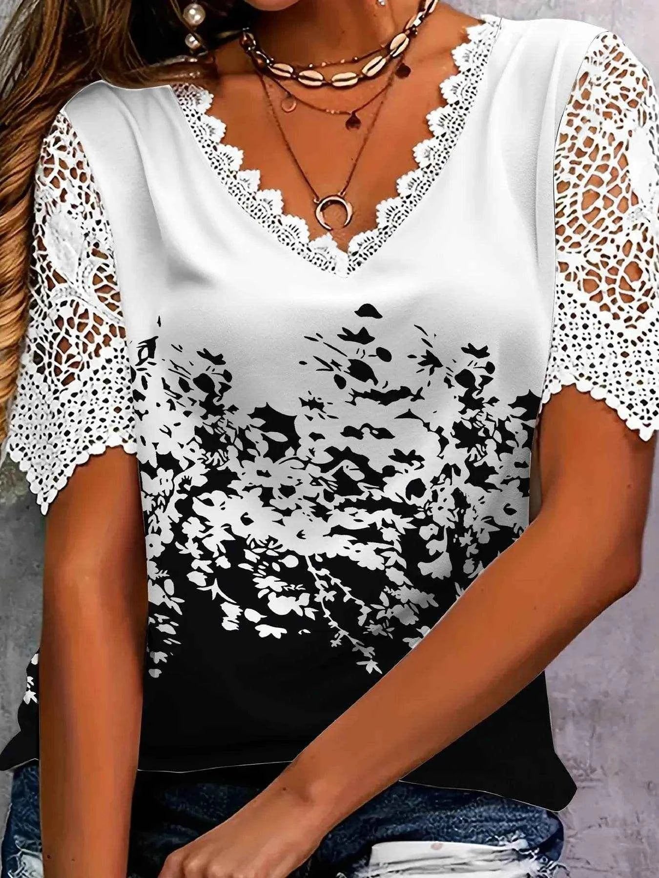 Full Size Printed Lace Sleeve V-Neck T-Shirt Plus Size Black Trendsi 7ba6f5f3884e4b809c9f6746ebc9241b-Max-Origin