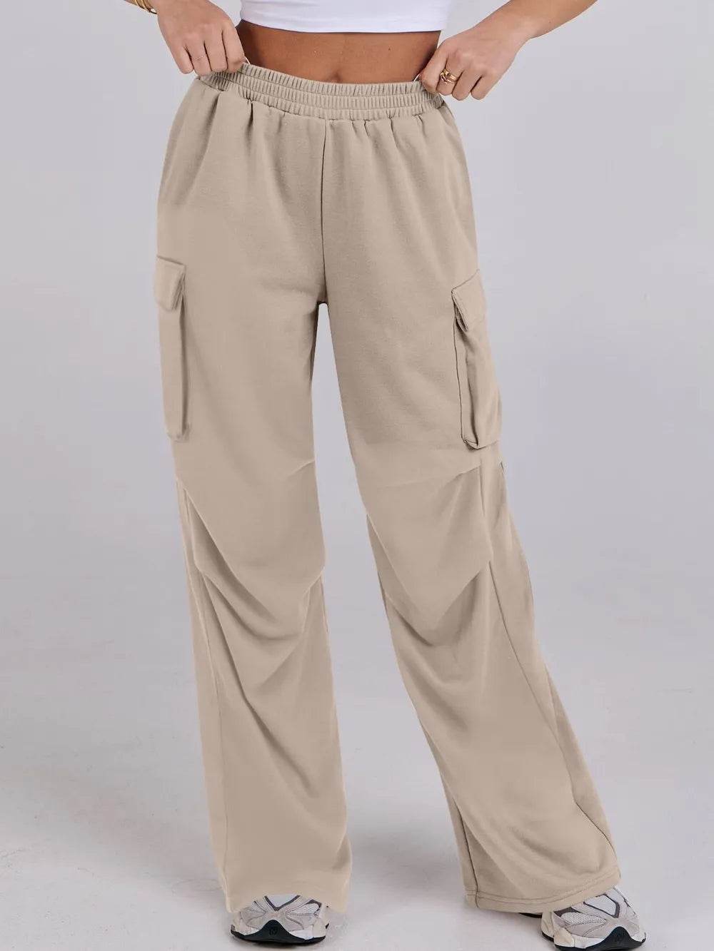 Elastic Waist Wide Leg Pants with Pockets Trendsi 7bde53e0-78e0-4f17-8dc6-3c9667bf6472-Max